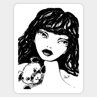 Beary Sweet - Black & White Version Sticker